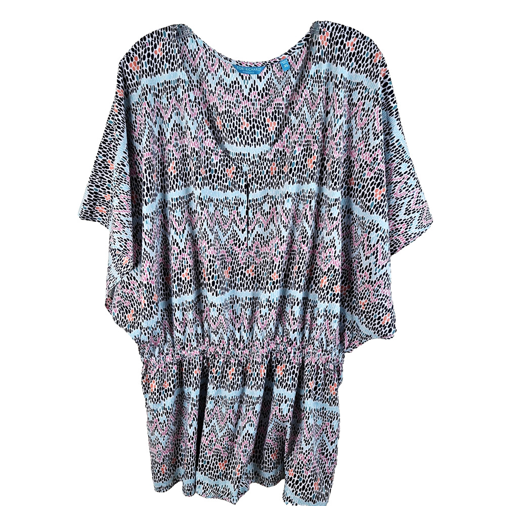Tori Richard Swim Cover Up Mini dress XL Multicolor Chevron Striped